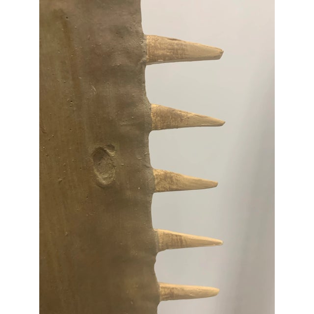 Metal Set of 2 Faux Sawfish Bill Rostrums on Metal Stands, 1980s For Sale - Image 7 of 11