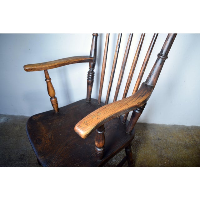 Wood Antique Windsor Victorian Chair, 1890s For Sale - Image 7 of 9