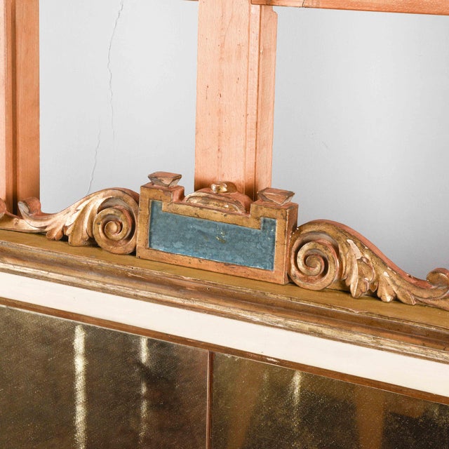 Antique Lacquered Mirror with Mercury Glass For Sale - Image 4 of 18