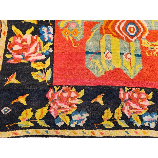 Vintage Caucasian Karabagh Rug, Hand-Knotted Gol Farang Floral Design, 5' x 7' For Sale - Image 12 of 15