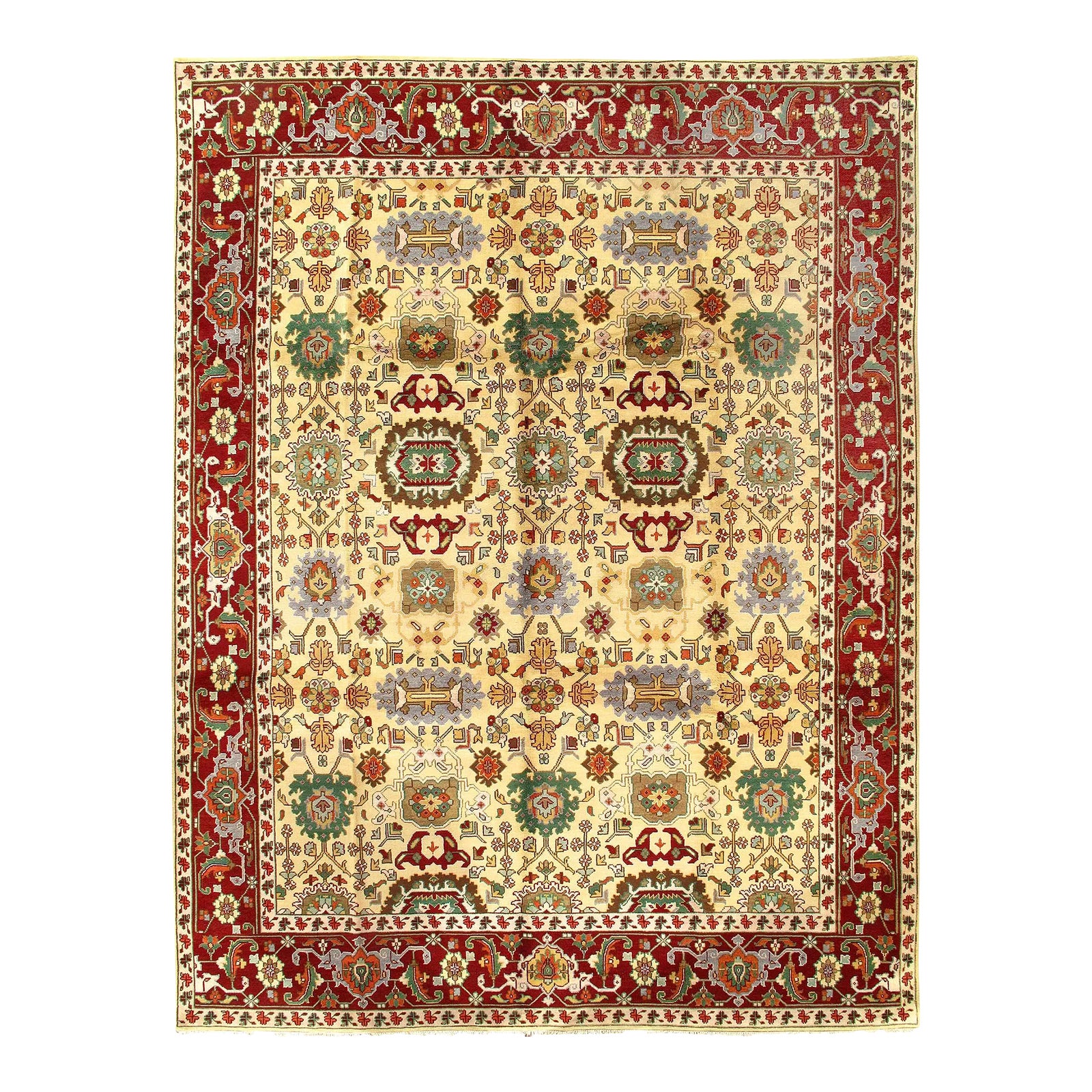 2020s Ivory Persian Mahal Design Rug | Chairish