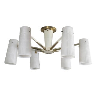 Sunburst chandelier in the style of Stilnovo For Sale