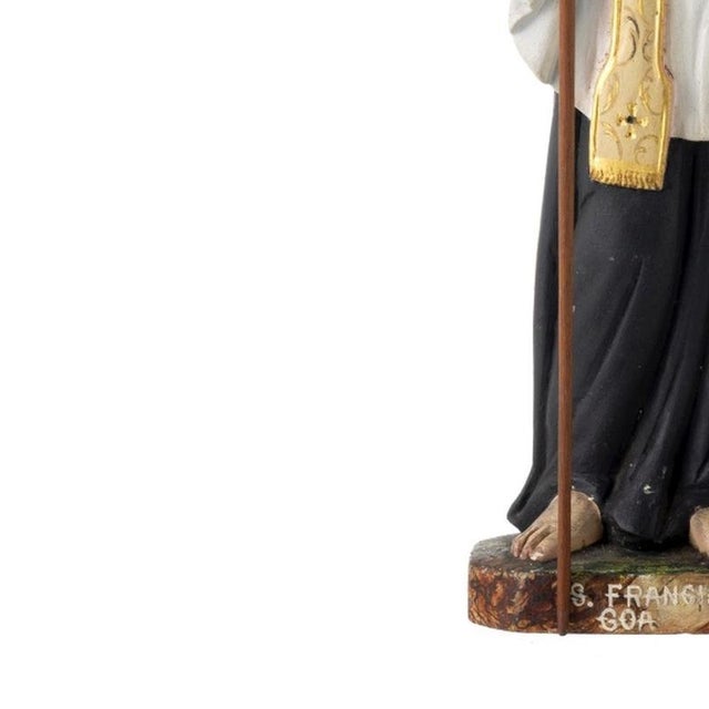Religious Artist, Saint Francis Xavier, 19th Century, Wood Sculpture For Sale - Image 3 of 6