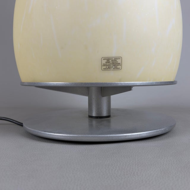 Large Modernist Opal Murano Glass Table Lamp For Sale - Image 9 of 13