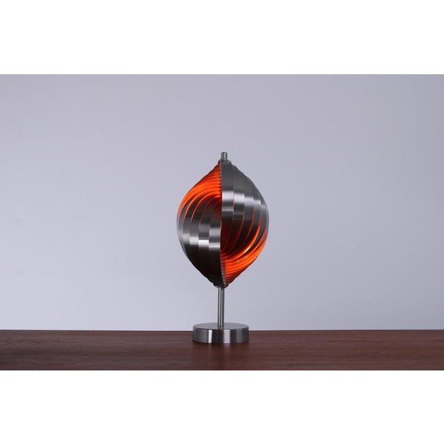 Orange Steel Spiral Table Lamp by Henri Mathieu for Lyfa, 1970s For Sale - Image 8 of 17