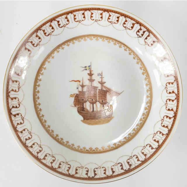 Chinese Export Porcelain Plate With Ship For Sale - Image 11 of 11