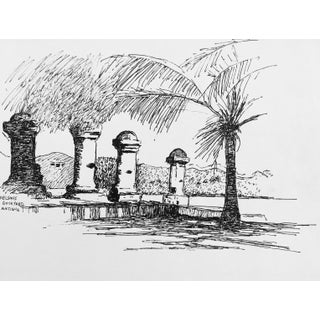 1980s Hayward Cirker Caribbean Drawing For Sale