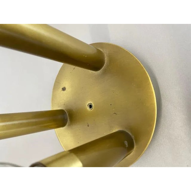 Space Age Italian Brass Atomic Ceiling Light by Gio Ponti, Italy, 1970s For Sale - Image 5 of 18