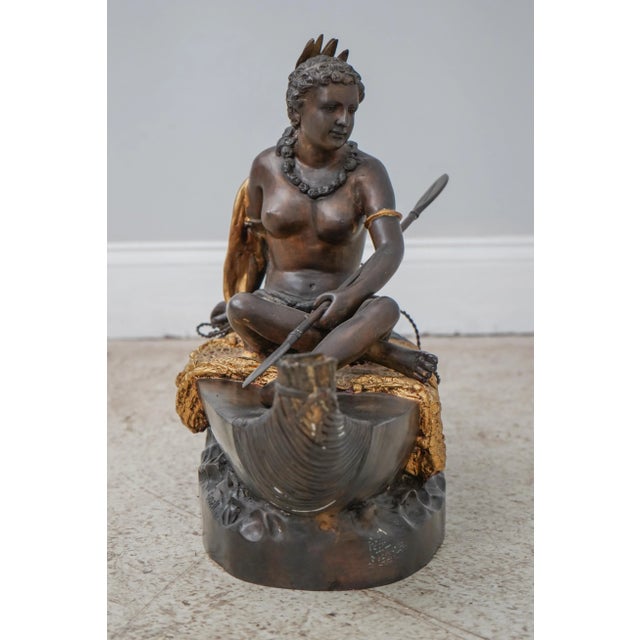 CM Russell Signed Bronze Sculpture Female Native American For Sale - Image 4 of 13