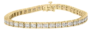 10K Yellow Gold 4.00 Cttw Channel Set Round Diamond Tennis 7" Bracelet (J-K Color, I1-I2 Clarity)