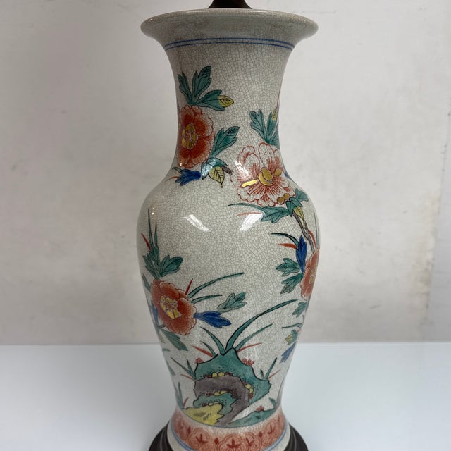 Late 20th Century Aladin Lamps & Shades Floral Porcelain Table Lamp For Sale - Image 12 of 12