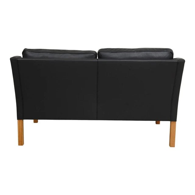 Model 2322 2-Seater Sofa in Black Bison Leather by Børge Mogensen for Fredericia For Sale - Image 3 of 8