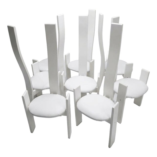 White Golem Chairs by Vico Magistretti for Poggi, 1960s, Set of 8 For Sale