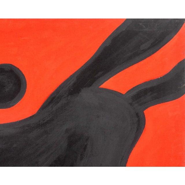 Walter Gaudnek "Fighting Bull" Oil on Canvas, 1970 For Sale - Image 4 of 9
