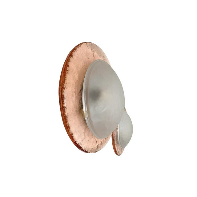 A set of Murano glass ceiling lamps or wall lamps from the 1980s. The glass is handmade with very small air bubbles. The...