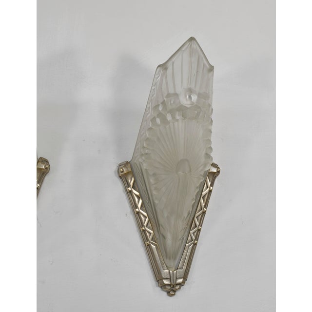 1930s Schneider French Art Deco Wall Sconces Dragonfly Glass - A Pair For Sale - Image 6 of 10