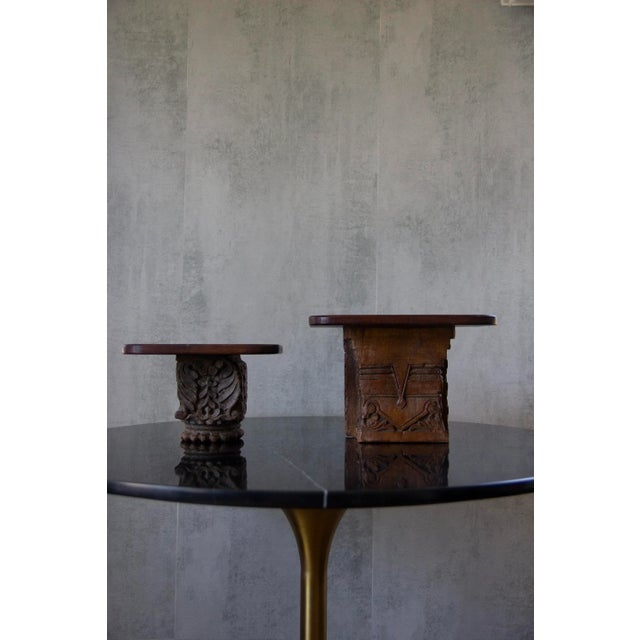 Late 20th Century Indian Hand-Carved Wood Wall Shelf - a Pair For Sale - Image 11 of 11