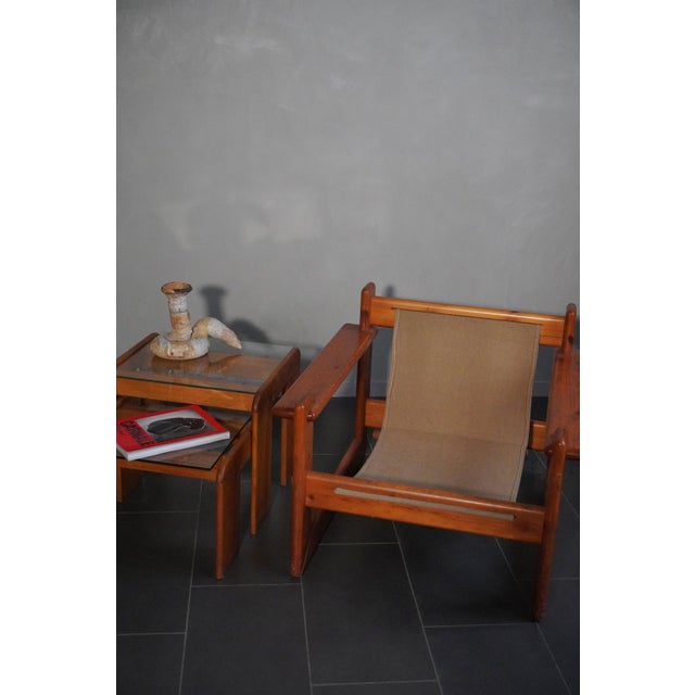 Pine and Fabric Armchairs in the style of Afra and Tobia Scarpa, 1970s, Set of 2 For Sale - Image 18 of 18