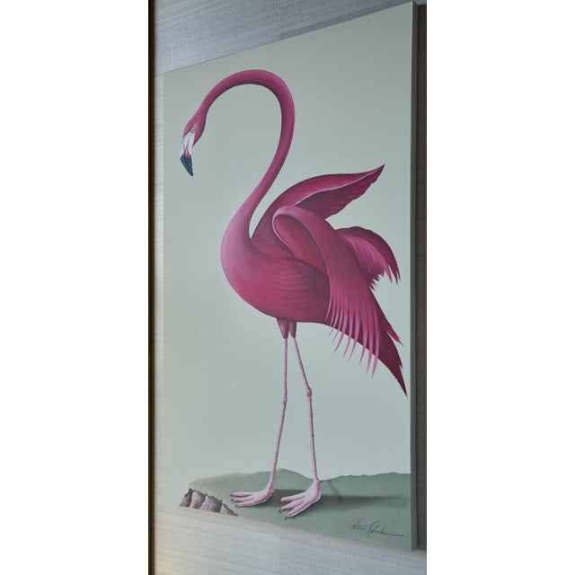 Contemporary TWS Venetian Oil Painting of a Flamingo For Sale - Image 3 of 4
