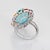 Early 21st Century Turquoise Rainbow Sapphire Ring Diamond 18k Gold Sz 7 Estate Cocktail Jewelry For Sale - Image 5 of 7