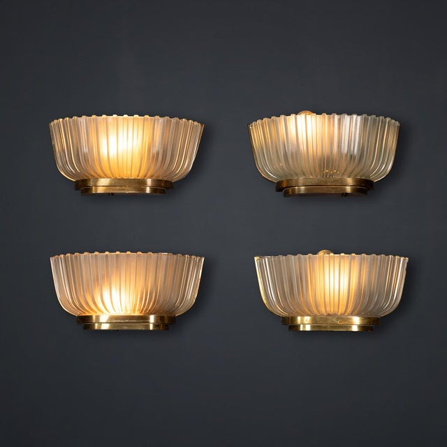 Opaque Murano Glass Wall Sconces by Archimede Seguso, 1940s, Set of 4 For Sale - Image 9 of 10