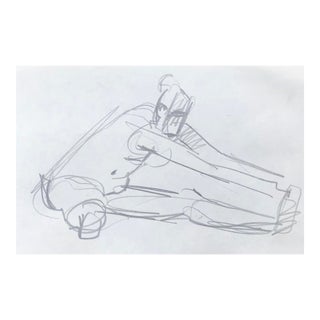 1980s Figure Sketch by John Reilly For Sale