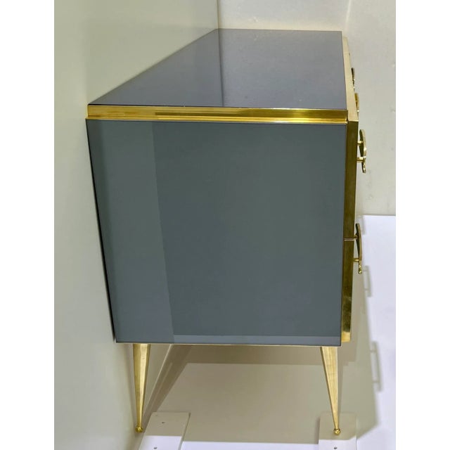 Bespoke Italian Green Yellow Brown Gray Blue Modern Brass 6-Drawer Dresser/Chest For Sale - Image 12 of 12