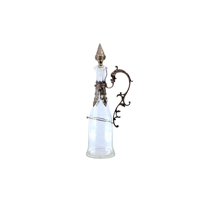 Wine Bottle in Cut Glass with Silver Structure For Sale - Image 10 of 10
