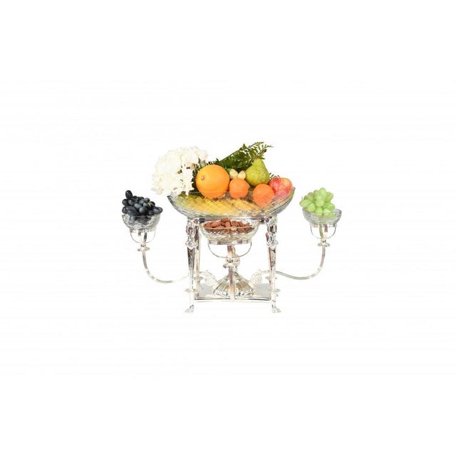 Silver Plate and Glass Serving Bowls, Set of 2 For Sale - Image 4 of 14