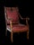 Antique Empire Flame Mahogany & Red Leather Library Armchair, Late 19th. Century Chair For Sale - Image 4 of 14