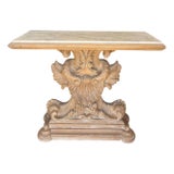 Antique Bleached Walnut Regency Style Marble Top Console Table For Sale