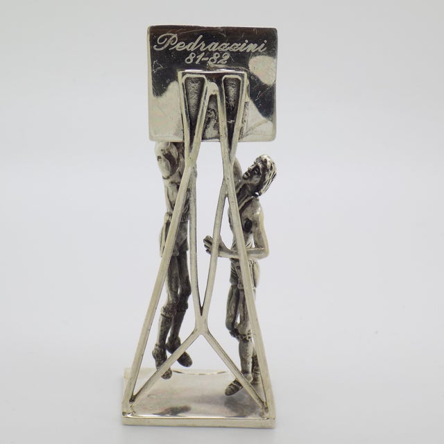 Metal Vintage Italian Handmade Sterling Silver 925 Basket Players Large Rare Figurine Sculpture For Sale - Image 7 of 11