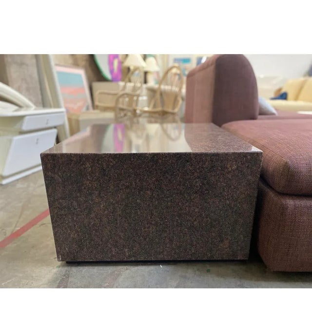1980s Vintage Large Granite Side Table For Sale - Image 4 of 6
