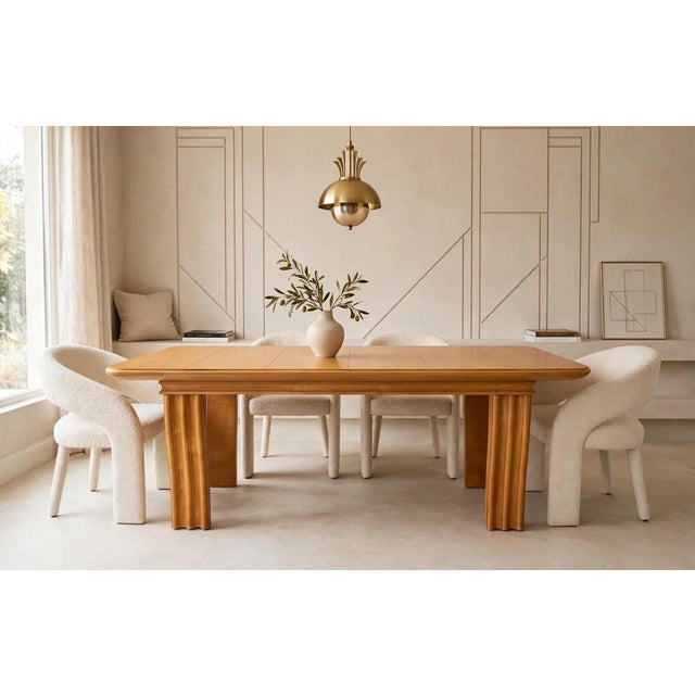 Art Deco Dining Table in Honey-Colored Wood, 1920s For Sale - Image 6 of 7