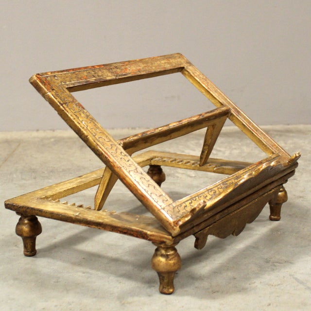 Antique Italian Gilded Table Lectern, 1800s For Sale - Image 3 of 15