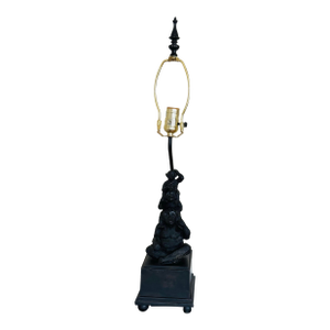 Vintage Black Stacked Monkey Lamp
