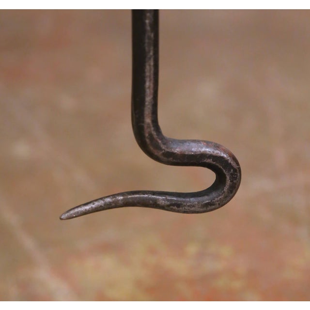 Vintage French Gothic Wrought Iron "Serviteur" Fireplace Tool Set, Five Pieces For Sale - Image 12 of 15