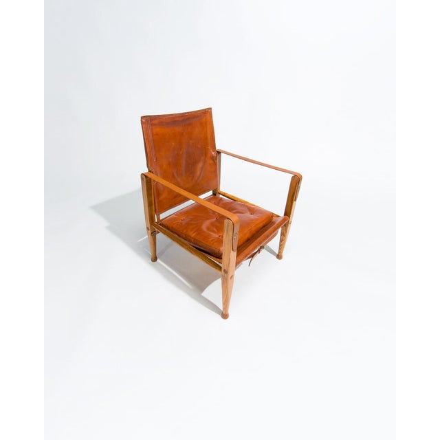 1950s Safari Chair in Oak and Leather by Kaare Klint and for Rud Rasmussen, 1950s For Sale - Image 5 of 10