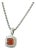 1990s David Yurman Carnelian Diamonds Chain Necklace 16" 7 mm Silver Estate For Sale