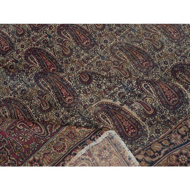 Antique lavar Kerman Persian Rug - 9'3" x 14'3" For Sale - Image 4 of 5
