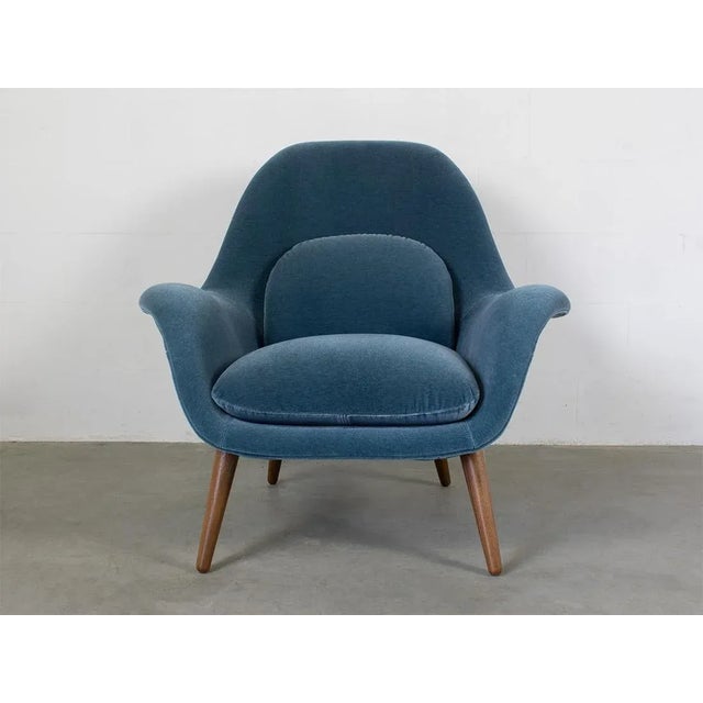 Set of Swoon Lounge Chair and Ottoman by Space Copenhagen for Fredericia, 2021 For Sale - Image 3 of 14