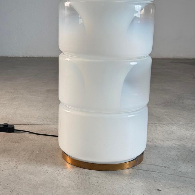 White Sfumato Glass Floor Lamp Model LT316 by Carlo Nason for Vetrerie Nason, 1960s For Sale - Image 8 of 16