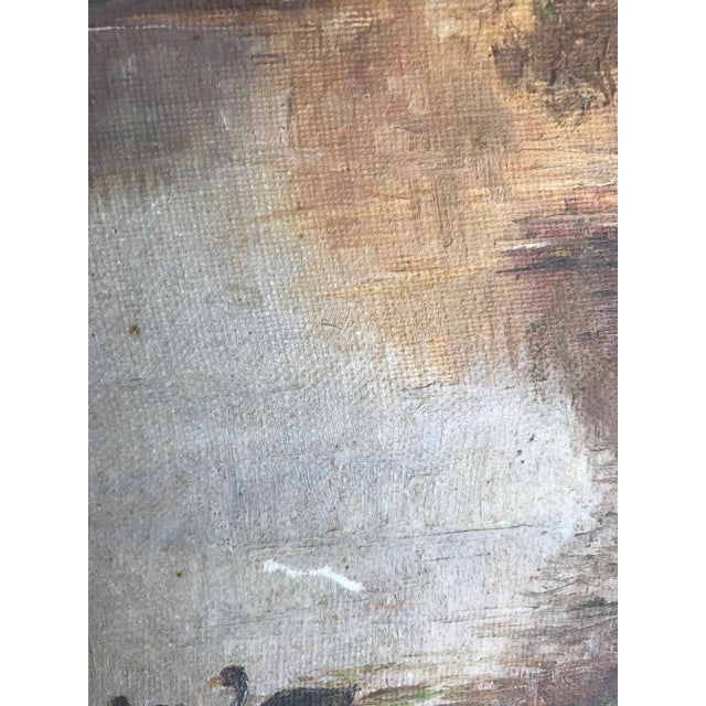 Khaki Late 19th Century Antique Louis Jacques Dupuy French Landscape Oil Painting For Sale - Image 8 of 10