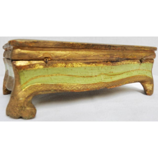 Italian Midcentury Italian Footed Florentine Box For Sale - Image 3 of 8