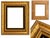 Italian elegant ornate gold-tone picture frame with a wide, sculpted profile, distressed antique-style finish, and...