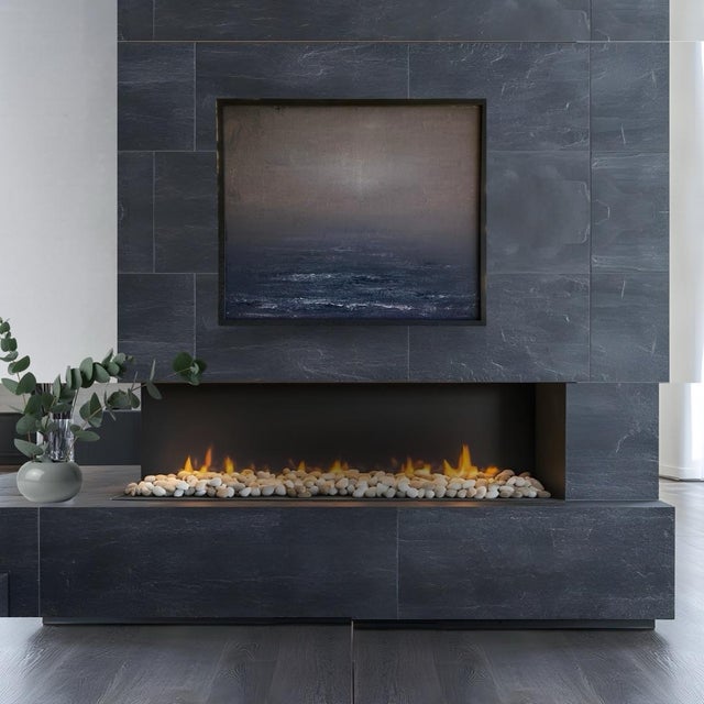 Wood Original Painting Yuri Kuper Seascape Acrylic on Canvas Brutalist Minimalist For Sale - Image 7 of 8