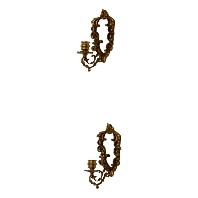 Mid-Century Modern Swedish Brass Sconces with Mirrors, Set of 2 For Sale