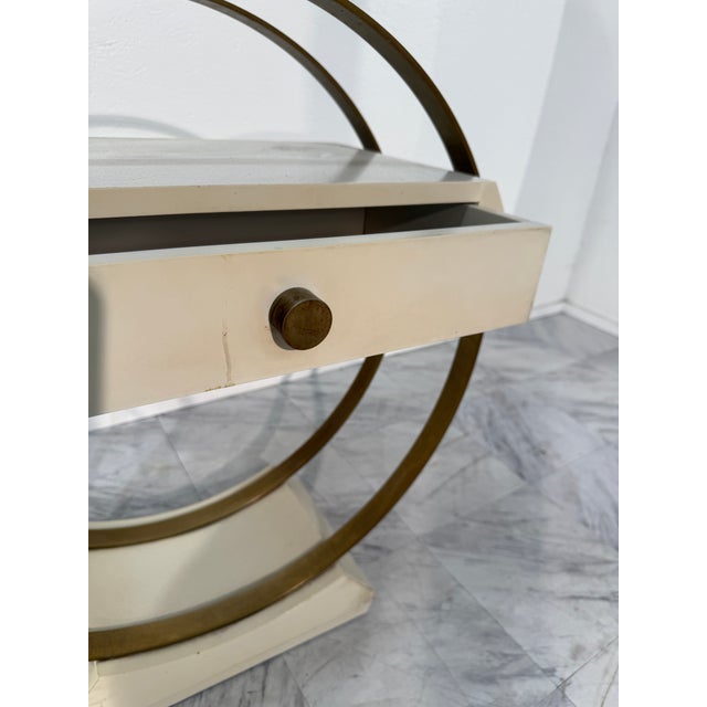 Mid-Century Modern 1960s Mid-Century Modern Circular Side Table With Drawer For Sale - Image 3 of 9