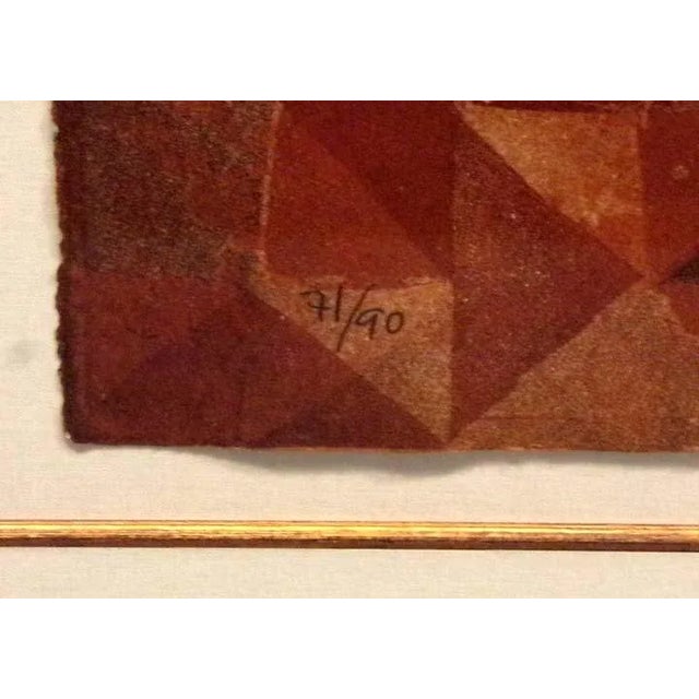 "Perspectiva Con Imagen" by Alvar Original Limited Edition Lithograph W/ Embossing on Paper Framed Size: 41.5" x 34.5"...