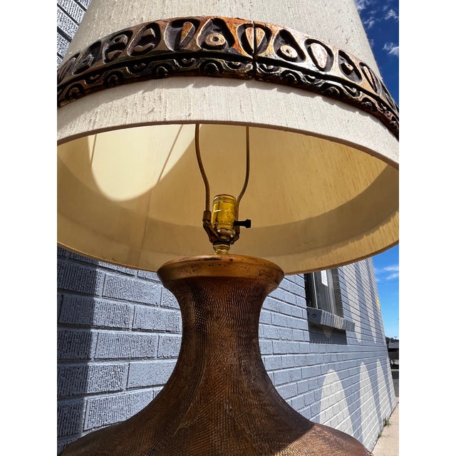 Vintage Brutalist Style Ceramic Table Lamp, Attributed to Bitossi For Sale - Image 16 of 17